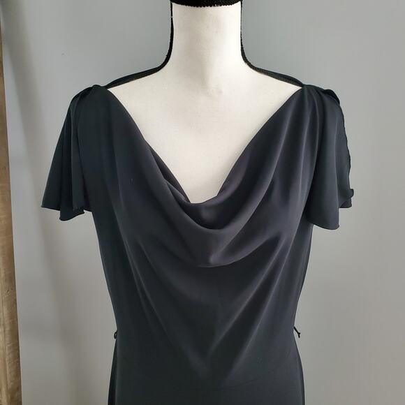Express Black Draped Neckline A-line Dress 13/14 - Picture 3 of 7